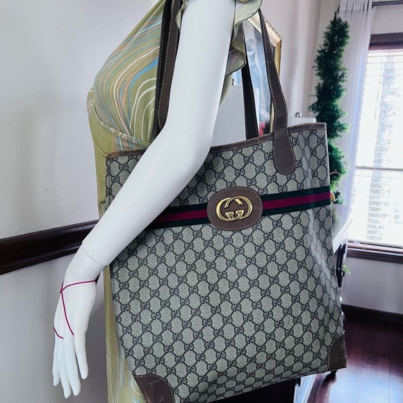GUCCI Ophidia GG Supreme MONOGRAM Canvas Shopper's Women Tote Shoulder Bag - Picture 1 of 12
